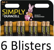 48 Stuks (6 Blisters a 8 st) Duracell AA Simply Batterijen