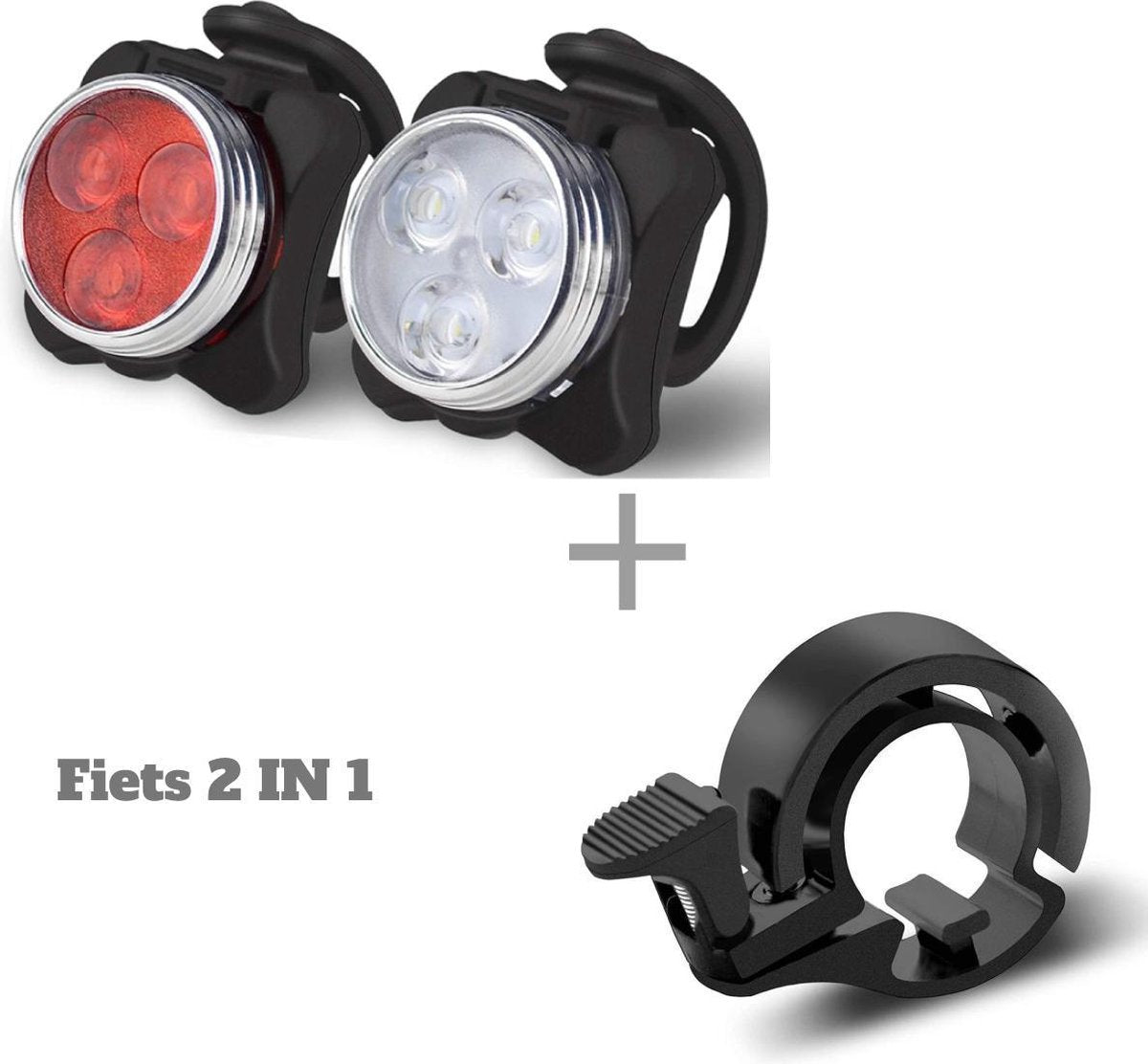 BOTC Fiets set - Fietsbel + Fietsverlichting – Zwart