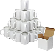 36 White Polymer Coated AAA Mugs With Boxes