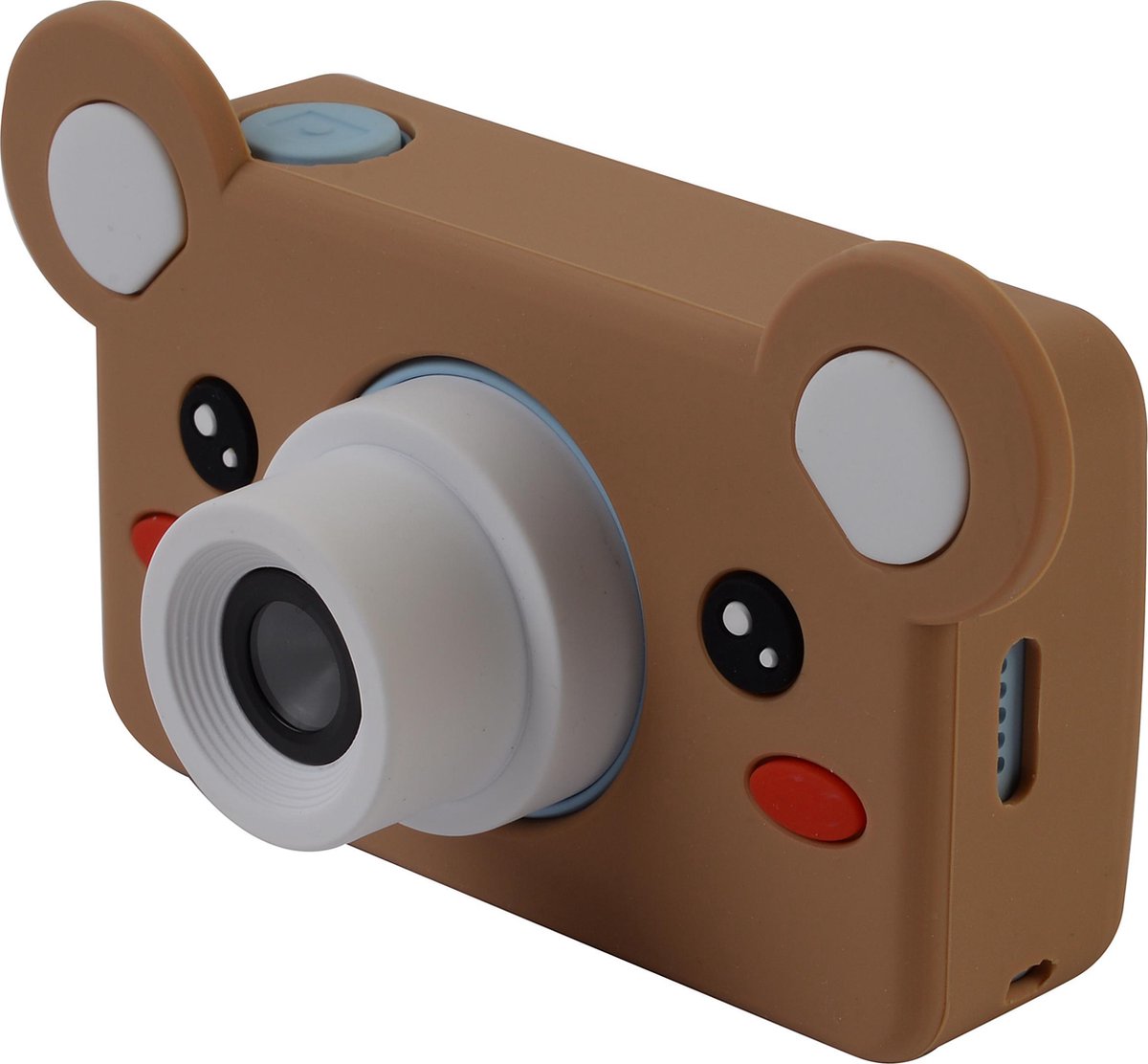 Knikker® Kindercamera - Digitale Kinder Camera - Oplaadbaar - Blauw Met Berenhoesje