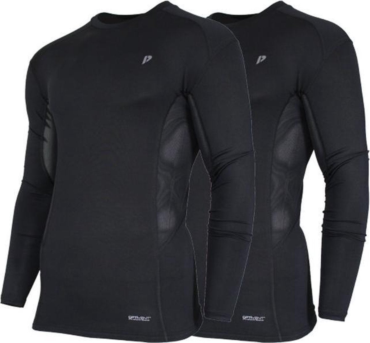 2-Pack Donnay compressie shirt Lange mouw - Baselayer - Heren - Maat M - Zwart