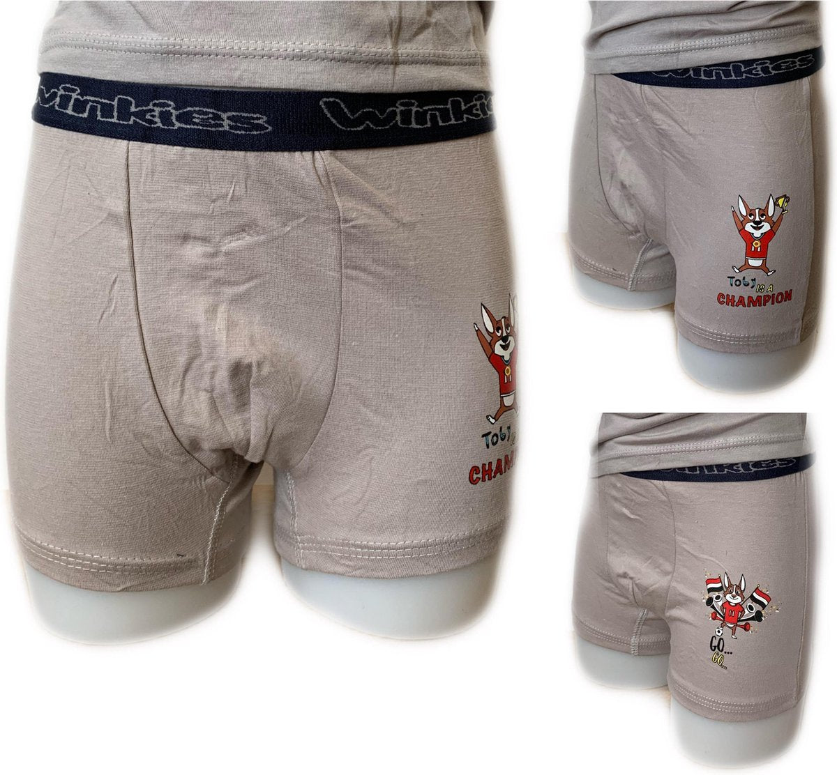 Embrator 2-stuks Jongens Boxershorts met opdruk licht grijs 140/146