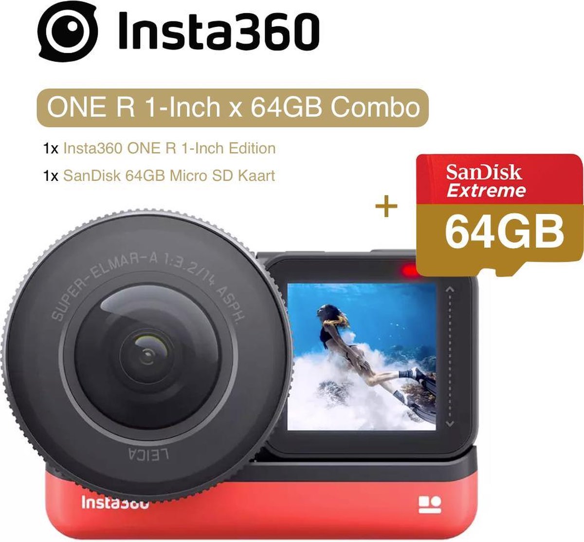 Insta360 ONE R 1 inch met 64GB microSD comboset