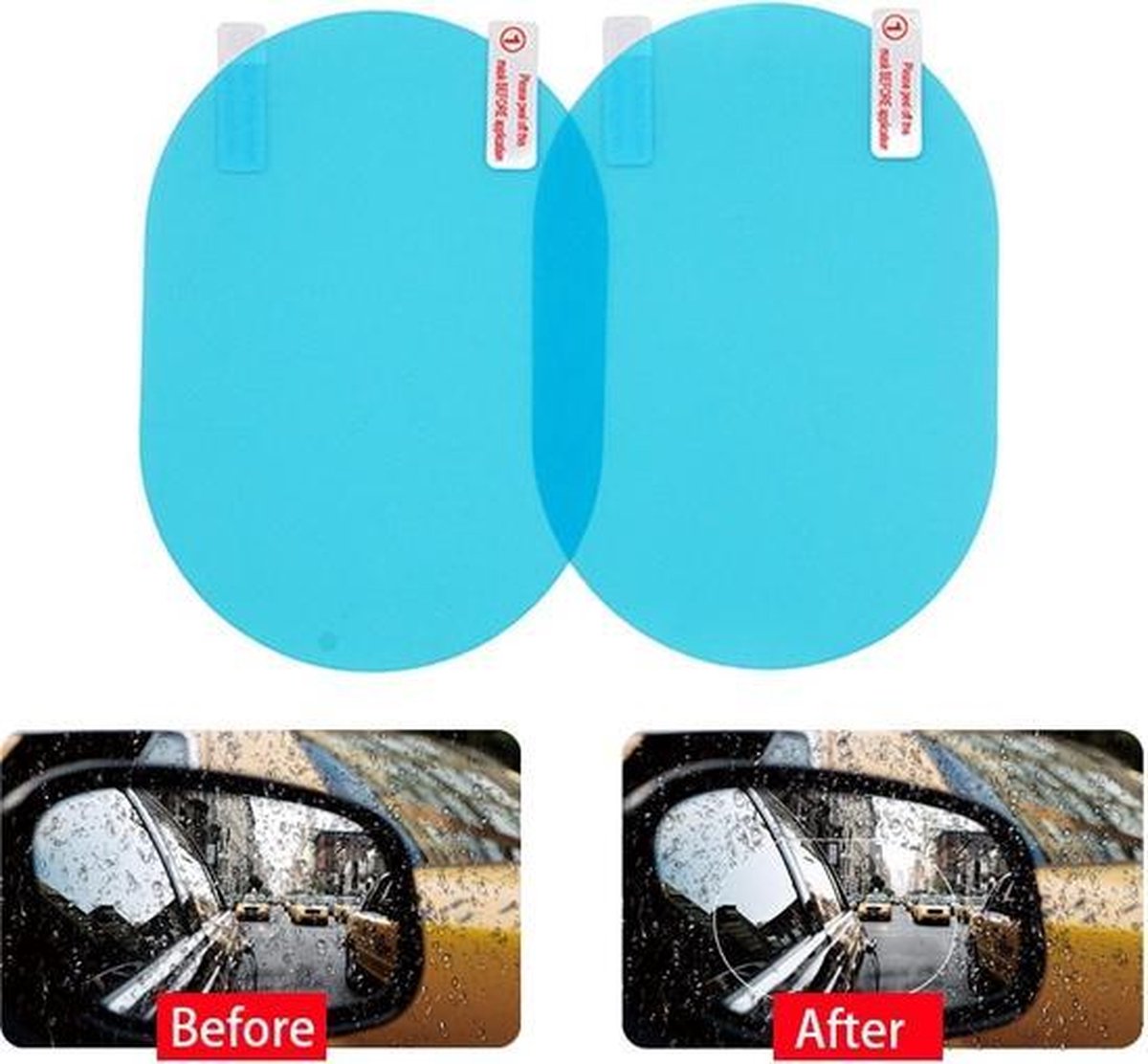 2 stks / paar Auto Sticker Anti Fog Auto Spiegel Venster Clear Film Anti Fog Auto Achteruitkijkspiegel Beschermfolie Waterdicht Regendicht / Spiegel Auto / Anti-regen / Spiegel Sticker / Spiegel Folie / Veiligheid /