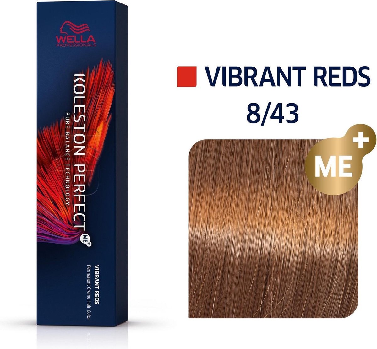 Wella Haarverf Koleston Perfect Me+ Permanent Creme Colour 8/43 Light Blonde Red Gold