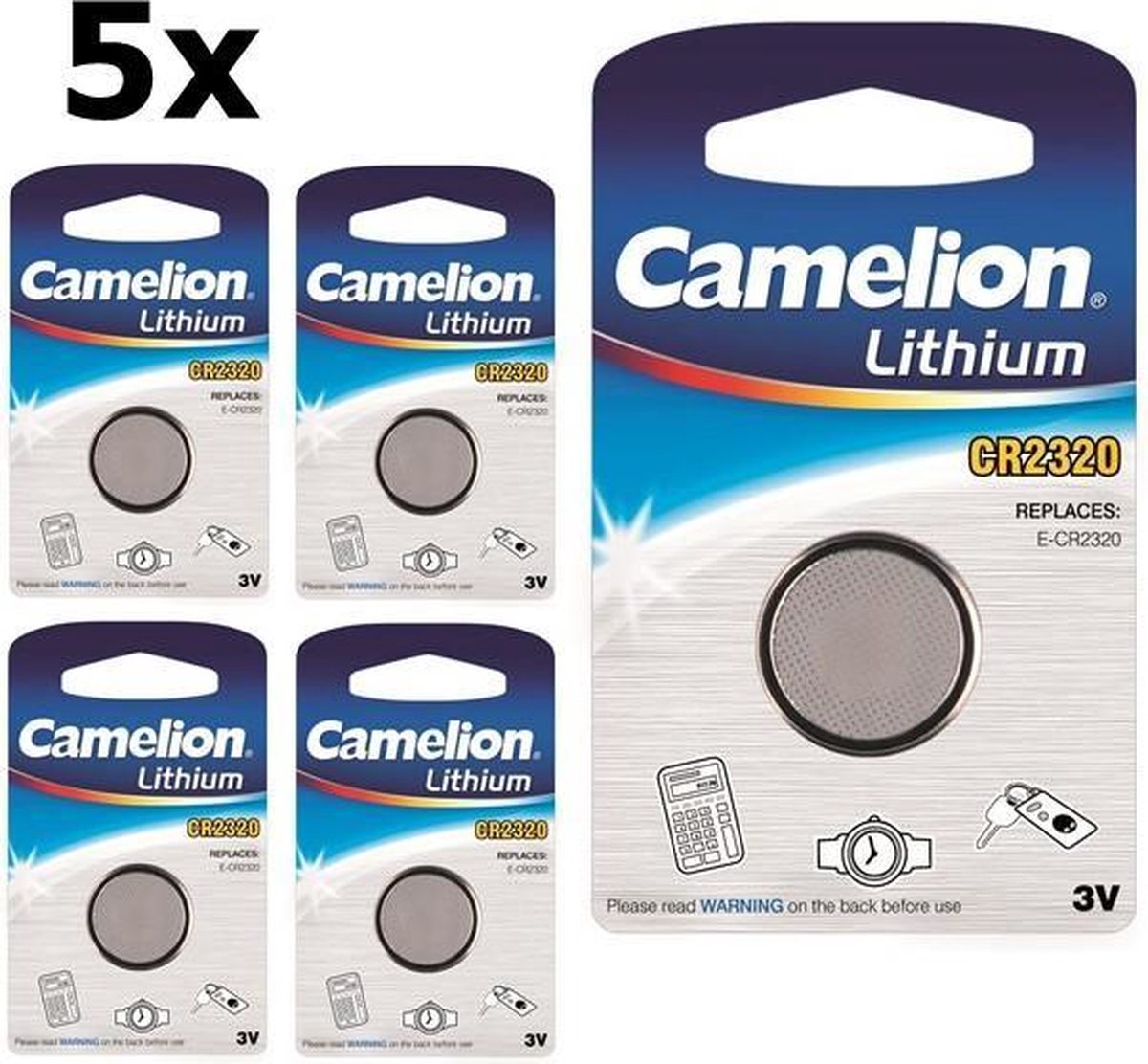 5 Stuks Camelion CR2320 lithium knoopcel batterij