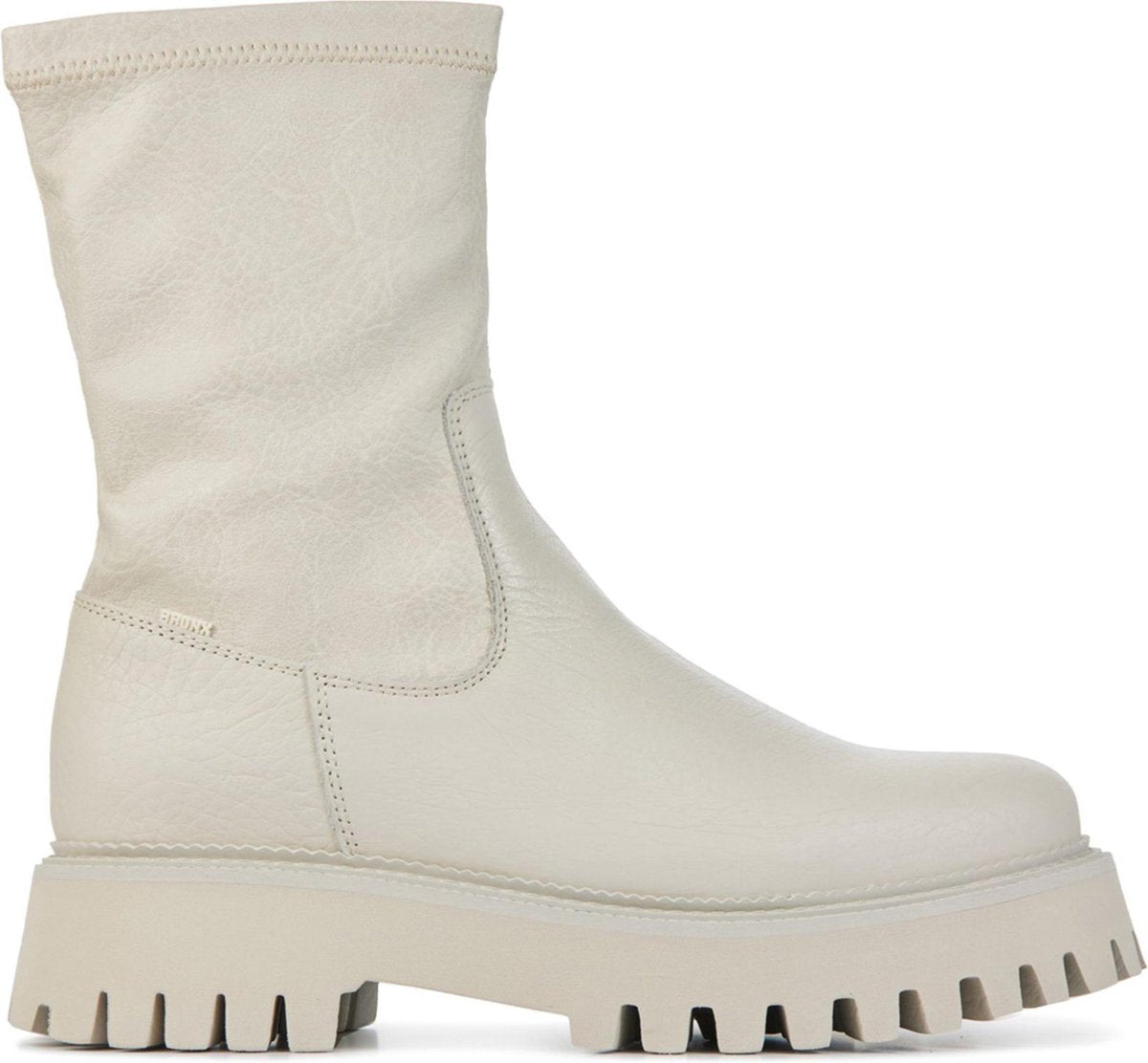 Bronx Vrouwen Leren  Enkellaarsjes / Laarzen / Damesschoenen 47358-g - Wit - maat 41