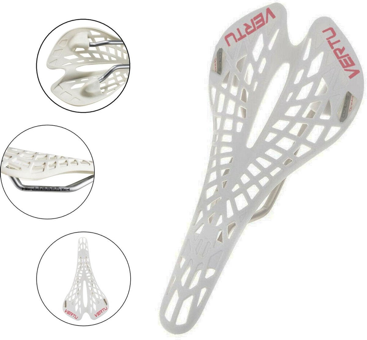 Professioneel MTB Mountainbike Sport Zadel - Sportfiets Fietszadel - Herenfiets Zadel - Bike seat - Soft - Zacht - Comfort - Fiets Comfort - Ultra licht - WIT