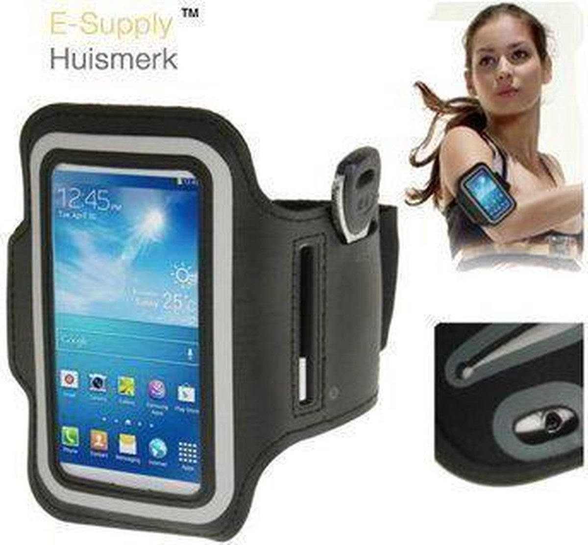 Sportarmband Samsung Galaxy S4 / S3 / S2 hardloop sport armband met reflector