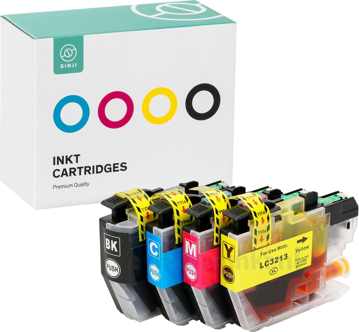 Sinji Inktcartidge voor Brother  LC-3213 XL -Zwart/Cyaan/Magenta/Geel - Hoge capaciteit