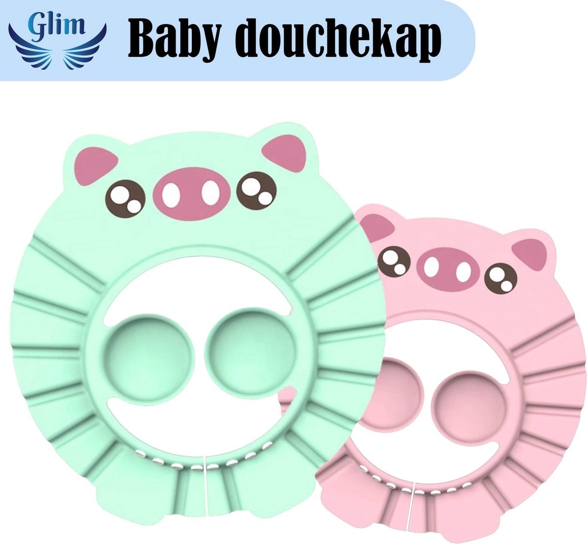 Glim® Douche kap baby – Groen - Shower cap baby’s en peuters – Bad kapje kind 1 tot 3 jaar – Haar wassen – Kerstcadeau kinderen - douchen
