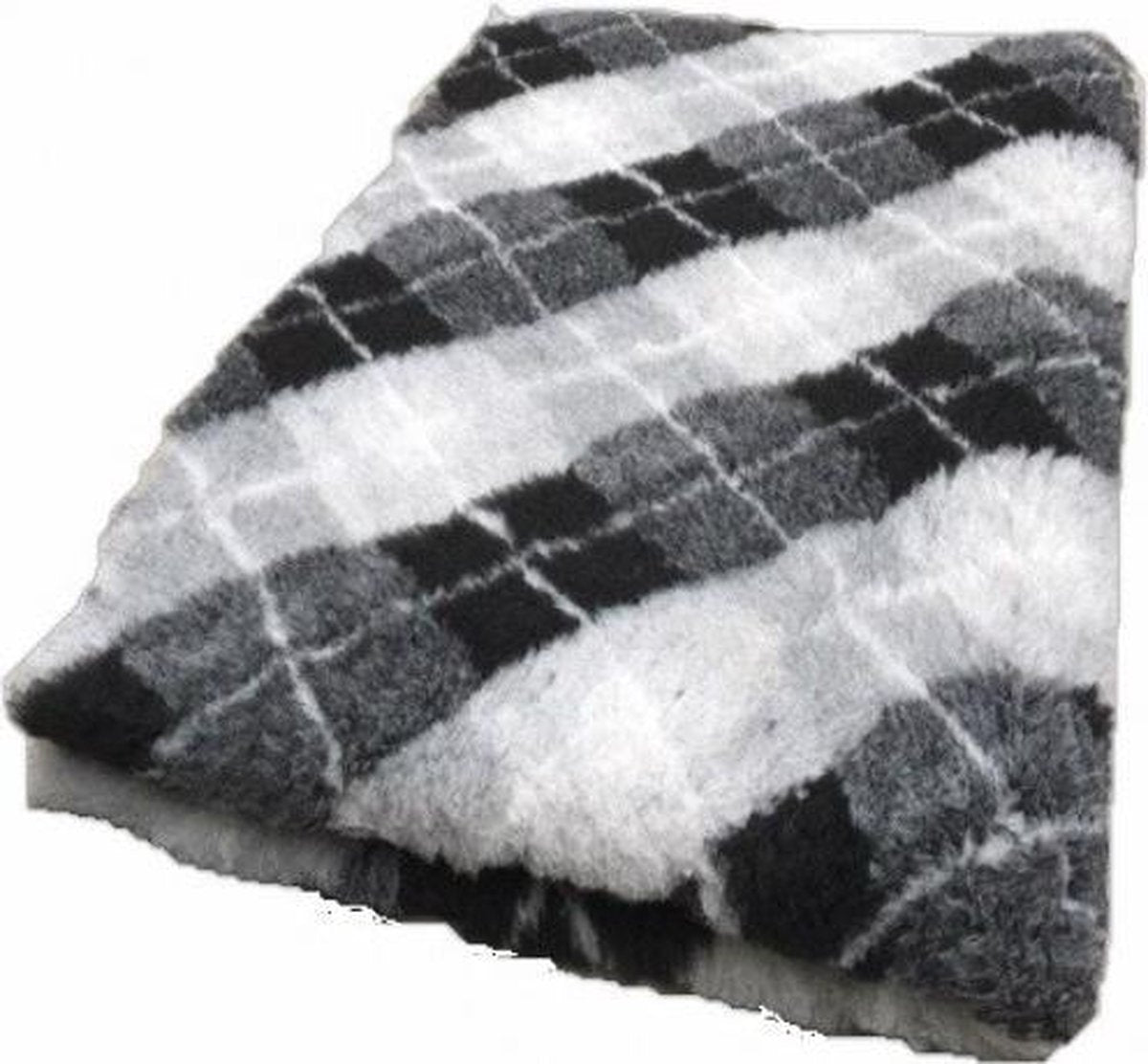 Vetbed - hondendeken Diamond Ruit- Zwart Grijs Wit - latex anti-slip 75 x 50 cm