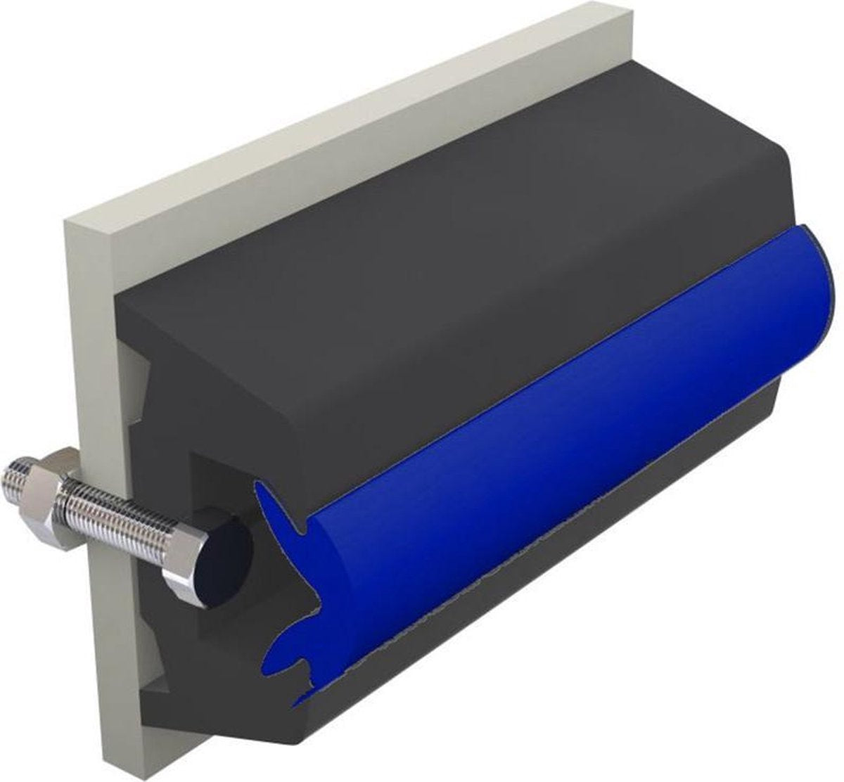 Stootlijst SET TRAP6038 20 Mtr Antraciet met Blauwe bies