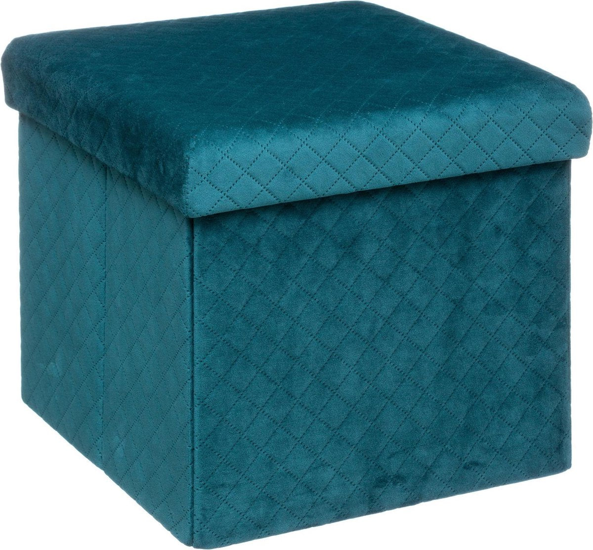 2-in-1 Zitzak en Opbergbox - fluweel - 31x31 cm - blauw