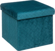 2-in-1 Zitzak en Opbergbox - fluweel - 31x31 cm - blauw