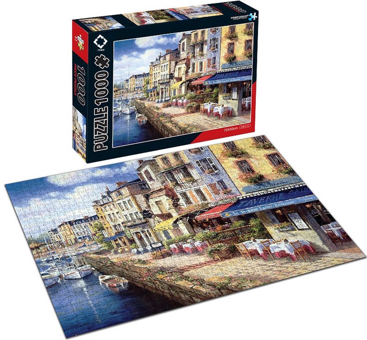 Puzzel 1000 – Havenstad |Kunst puzzel voor volwassene | Kunst Puzzel Collectie | Puzzel Kunstwerken -  Havenstad | Puzzel - 1000 stukjes