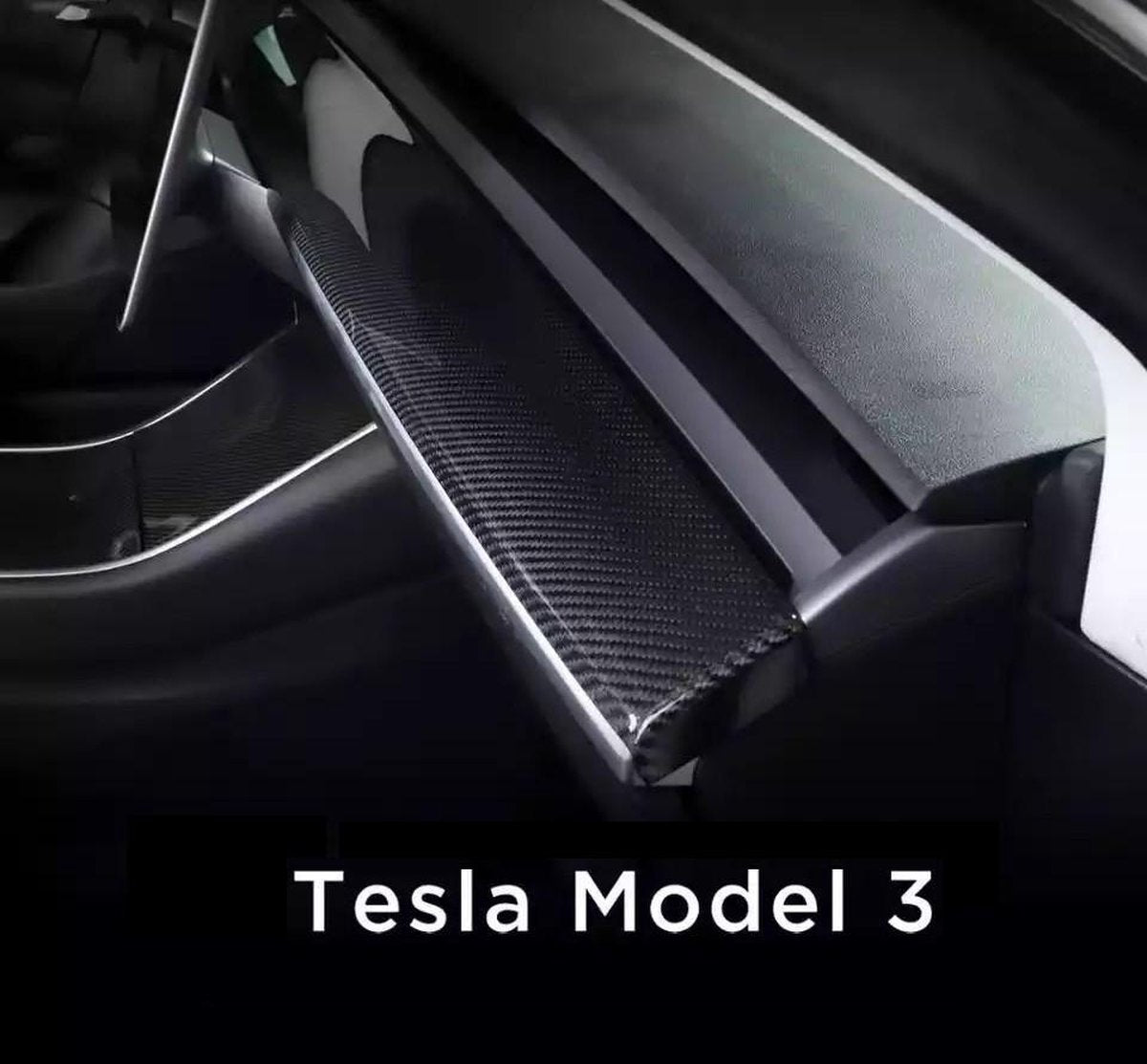 Tesla Model 3 Dashboard Paneel Carbon Trim Cover Cap Auto Interieur Accessoires Nederland België