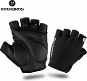 ROCKBROS fiets half vinger handschoenen maat M schokbestendig ademend mannen vrouwen zomer MTB bergsporten wielerkleding handschoenen/ROCKBROS - zwart