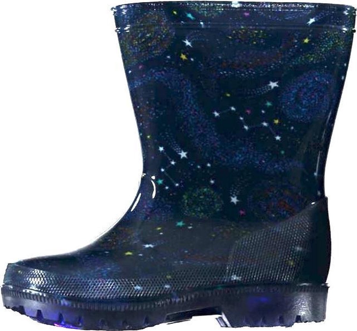 Xq Footwear Regenlaarzen Halfhoog Junior Led Rubber Blauw Mt 28