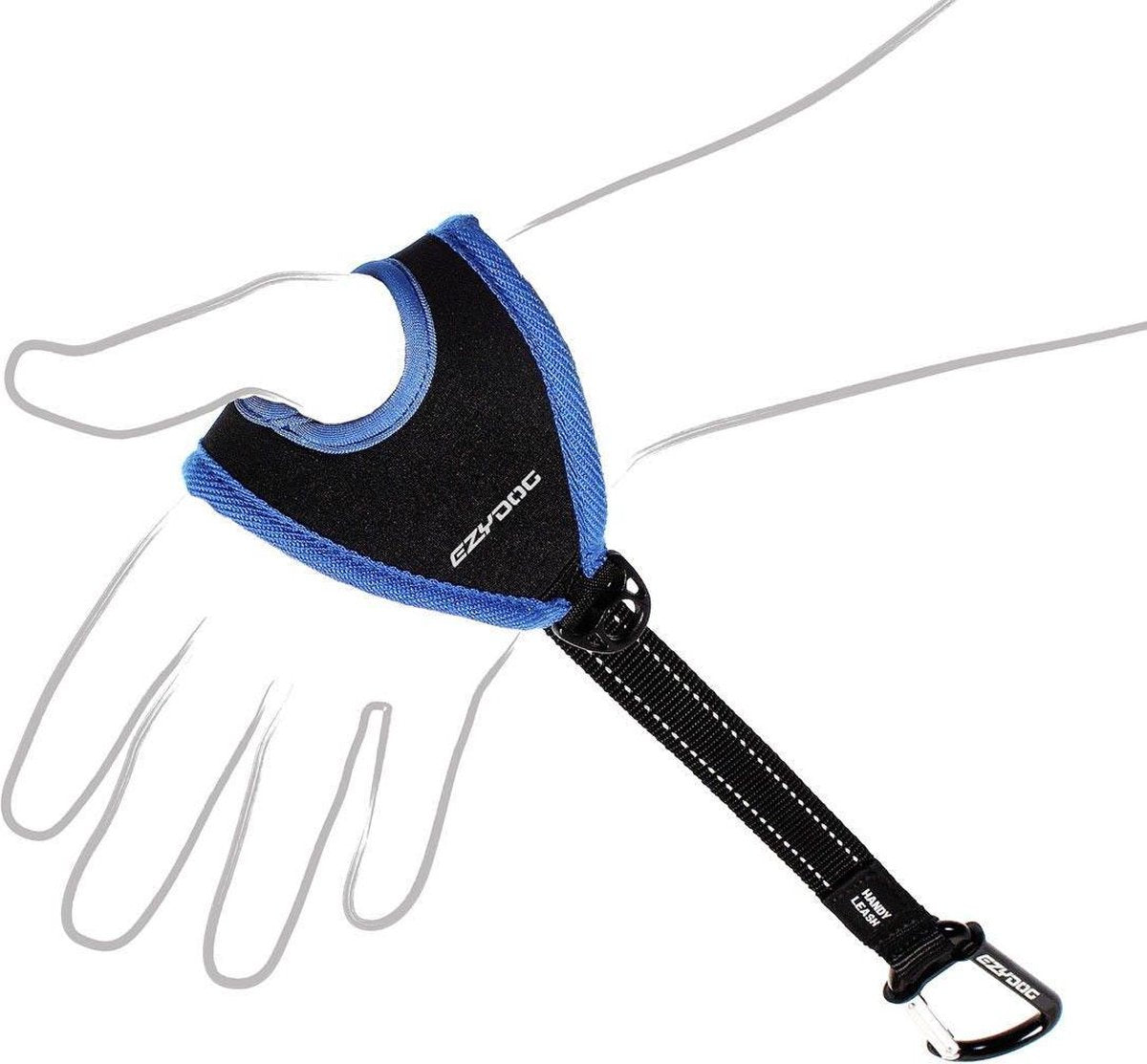 EzyDog Handy Zero Shock hondenlijn - 90/120cm - Zwart/Blauw