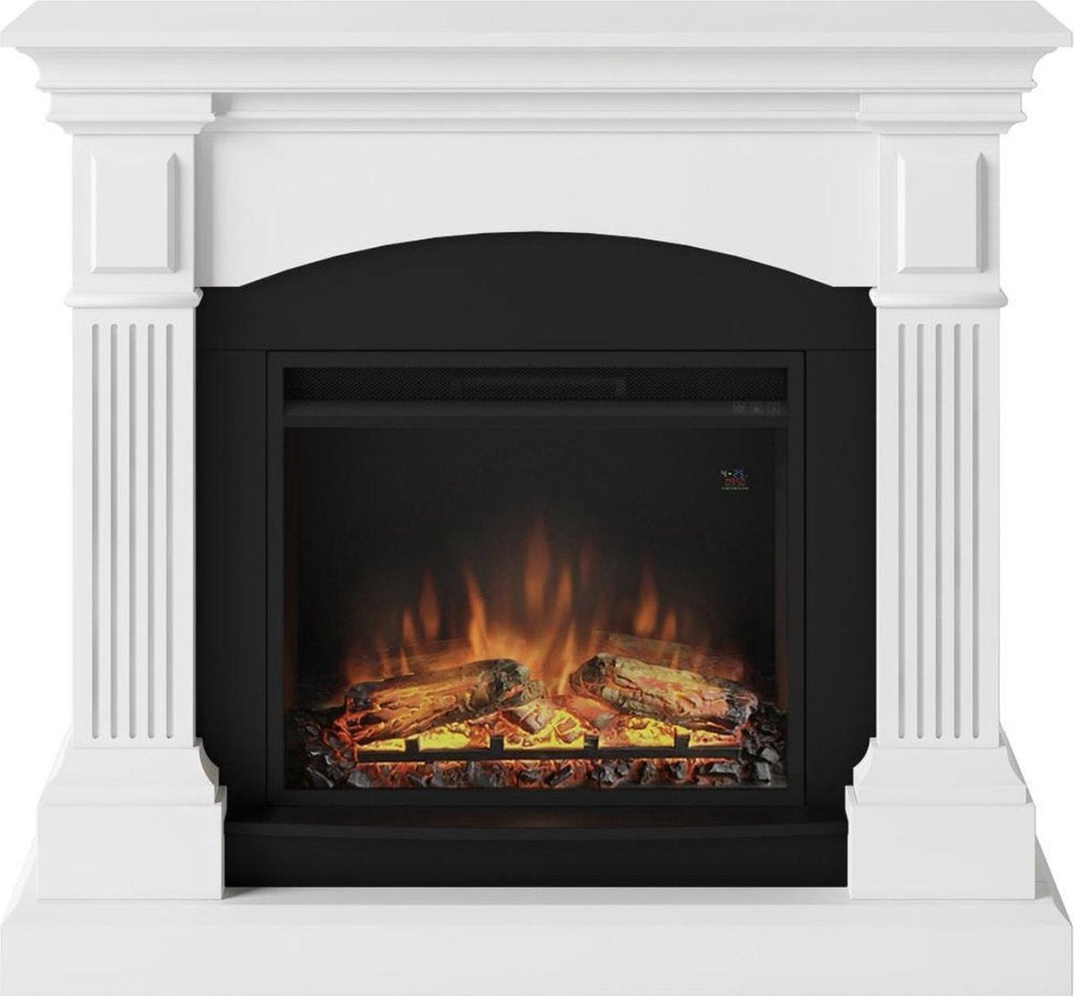 Nancy's Grillyard Sfeerhaard - Elektrische Haard - Hout - Wit/Zwart - 28 x 113