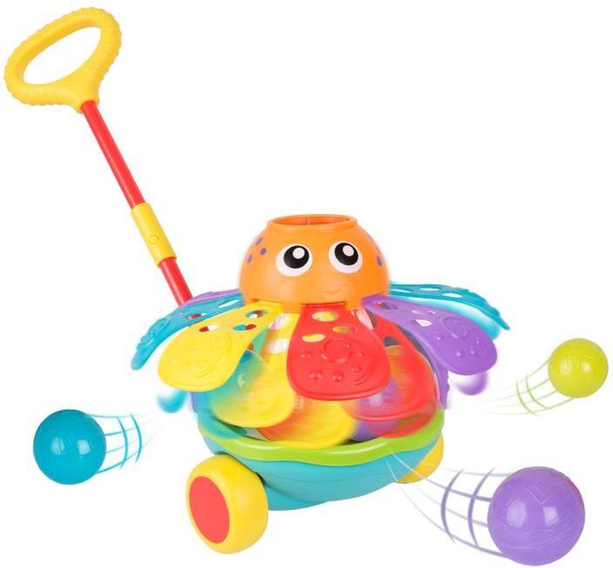 Playgro - Push Along Ball Popping Octopus - Lanceer En Duwstok Octopus