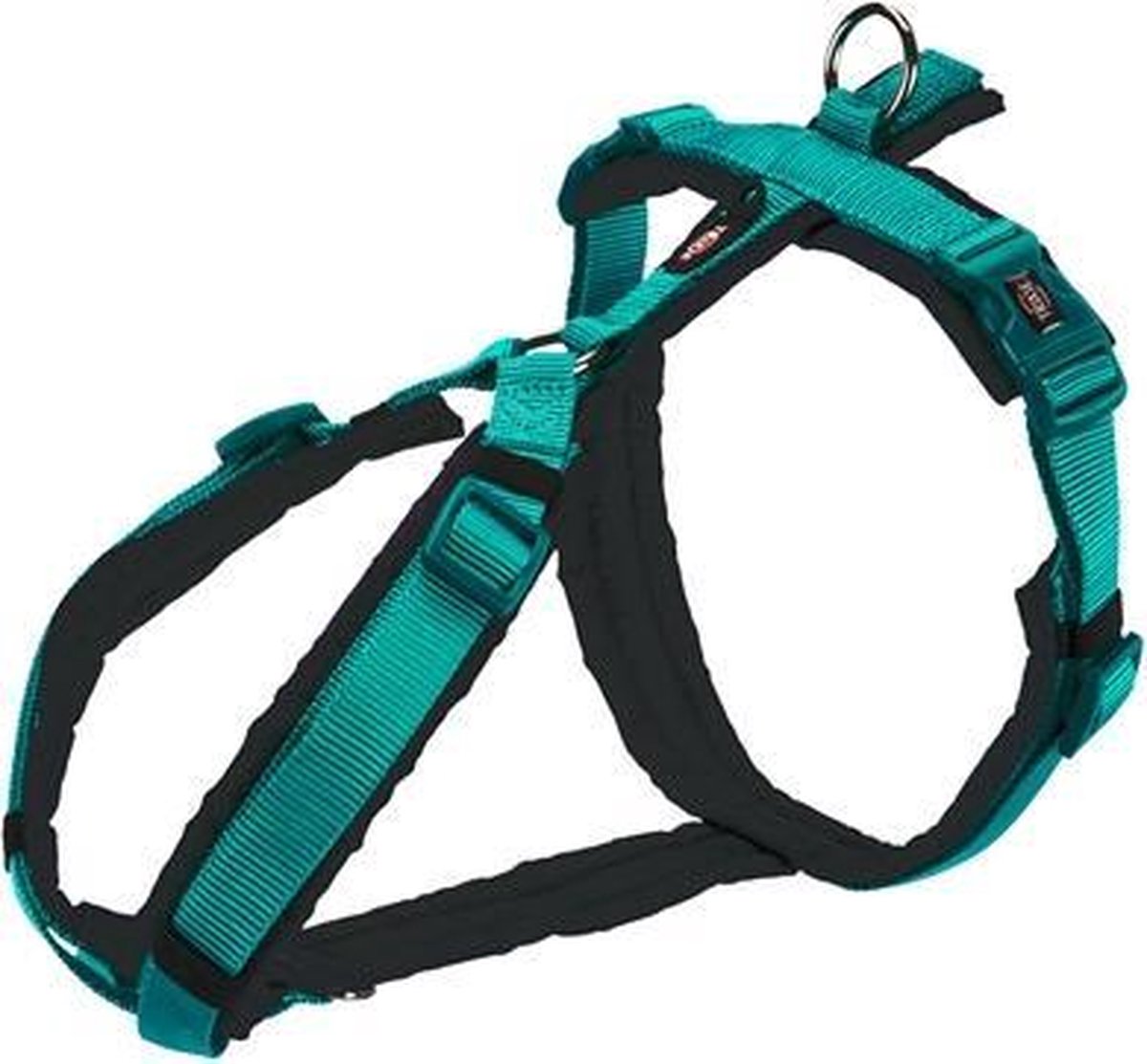 Trixie hondentuig premium trekking aqua blauw / grijs - 62-74x2