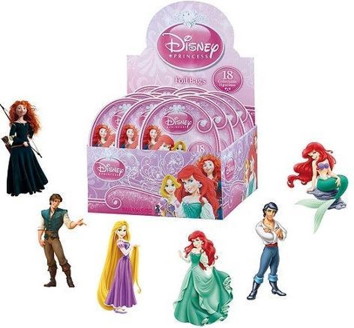 Disney mini taarttopper prinsessen / prinsen set 6 stuks(+/-4