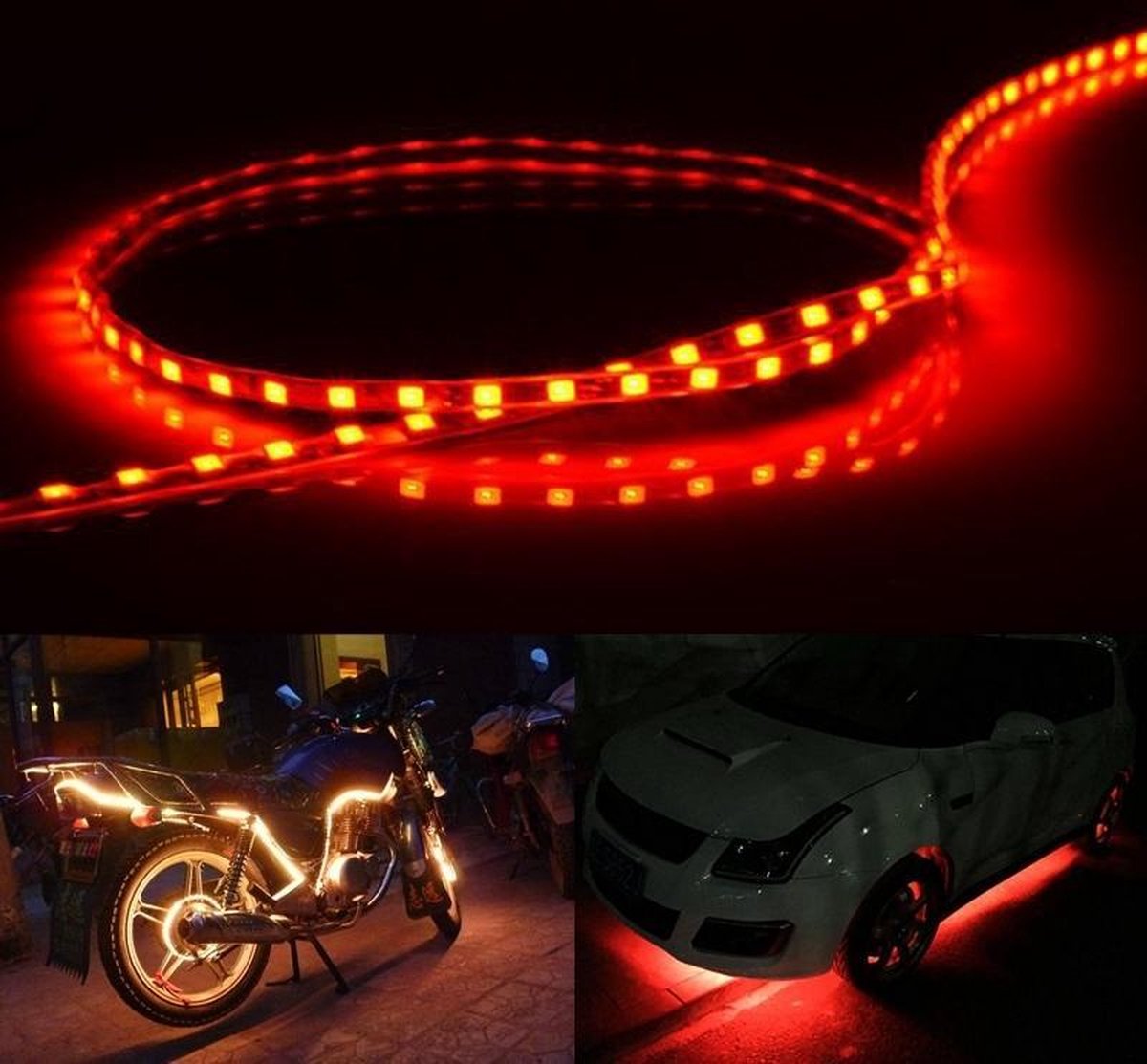 5 STUKS Flow Style 45 LED 3528 SMD Waterdichte flexibele autostrooklamp voor autodecoratie