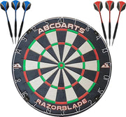 ABC Darts - Razorblade Dartbord + 2 Sets Black Brass 23 gram Dartpijlen