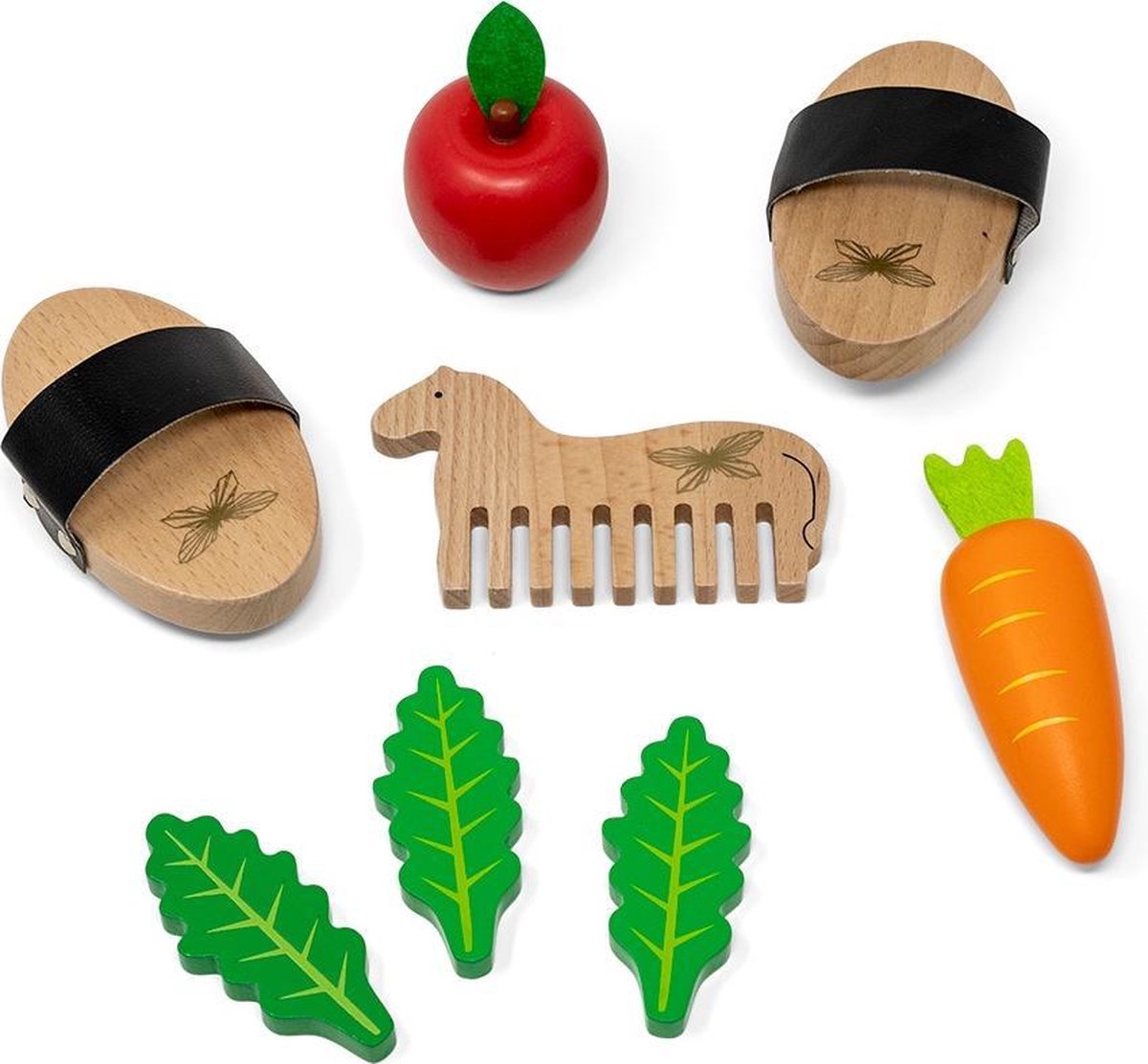 Byastrup Houten Speelgoed Paardenverzorgingsset 10 Cm Bruin