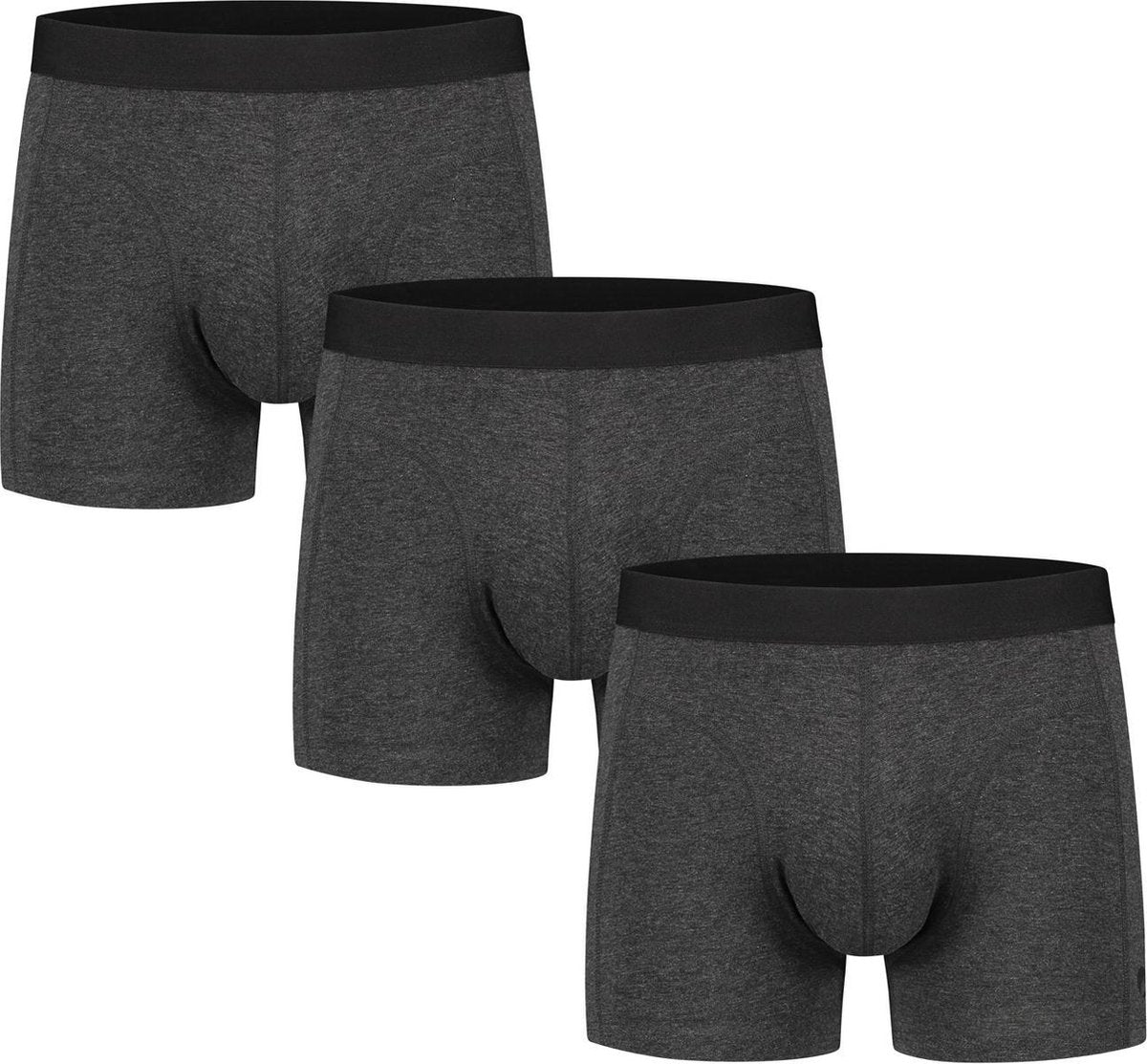 Boxershorts voor heren - bamboe - 3-pack - donker grijs - small - geen logo in band - Bambocks