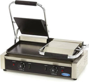Dubbele Contact Grill - RVS - Gietijzeren Bakplaat - Gladde Platen- Variabele Thermostaat - Professionele Tostie Ijzer / Paninigrill - Maxima