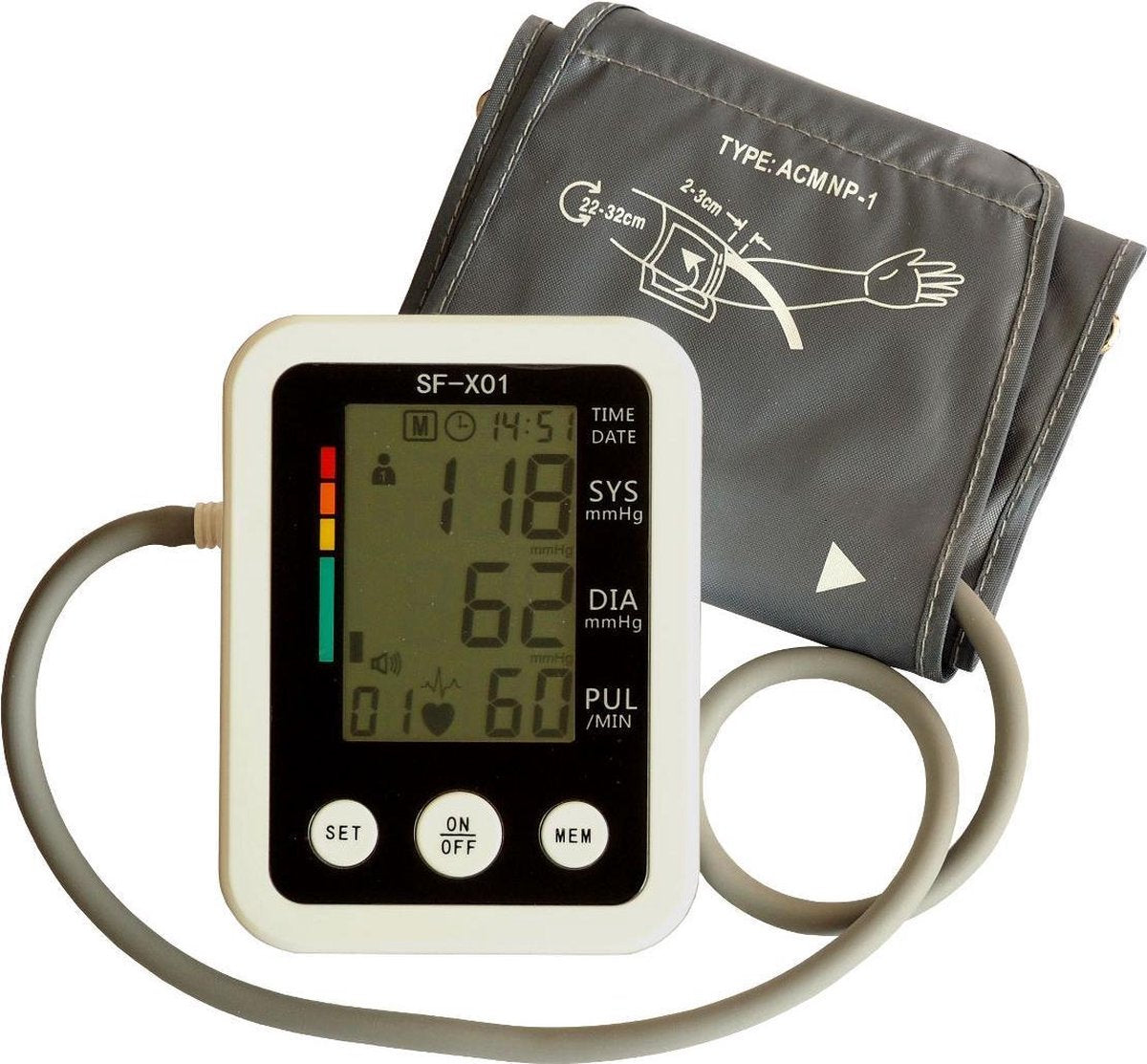 Volautomatische bovenarm Bovenarm bloeddrukmeter (Zwart)