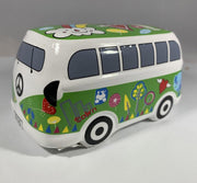 Hippie busje spaarpot met versiering (Groen)