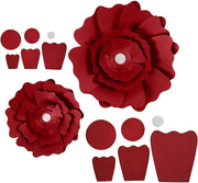 Papieren Bloemen Rood 15 + 25 Cm 2 Stuks