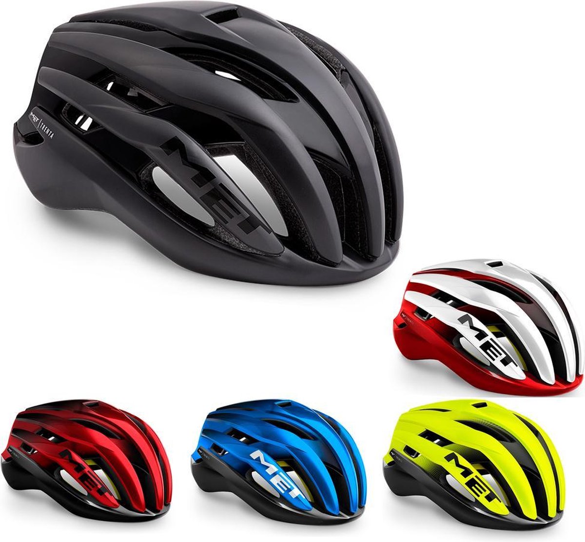 MET Trenta MIPS Racefiets Helm - Kleur: Zwart / Zwart