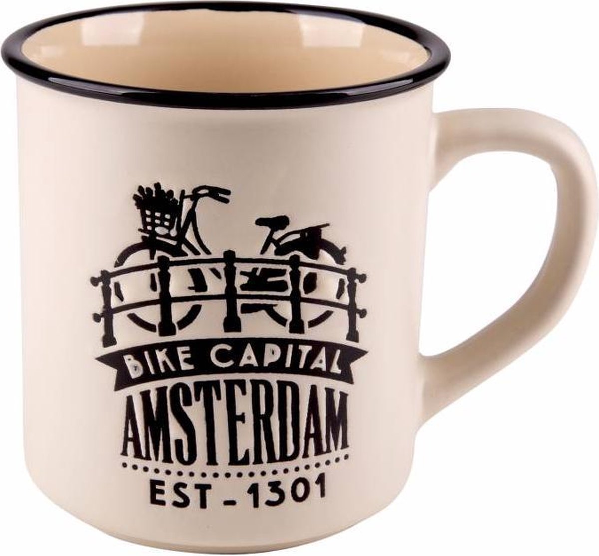 Vintage Mok Bike Capital Amsterdam Wit