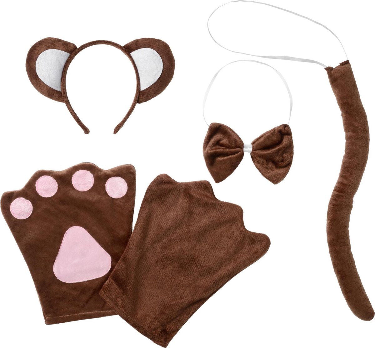 dressforfun - Accessoireset aap Kinderen  - verkleedkleding kostuum halloween verkleden feestkleding carnavalskleding carnaval feestkledij partykleding - 302036