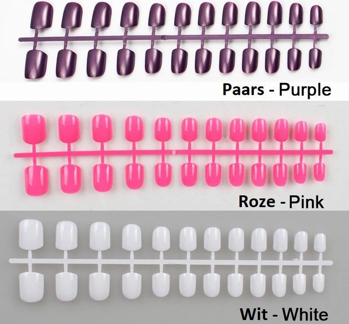 2 setjes Nepnagels -  48 stuks – paars - inclusief plakstickers! - verschillende maten - plaknagels Sparkolia kunstnagels –  nep nagels