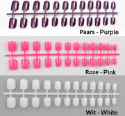 2 setjes Nepnagels -  48 stuks – paars - inclusief plakstickers! - verschillende maten - plaknagels Sparkolia kunstnagels –  nep nagels