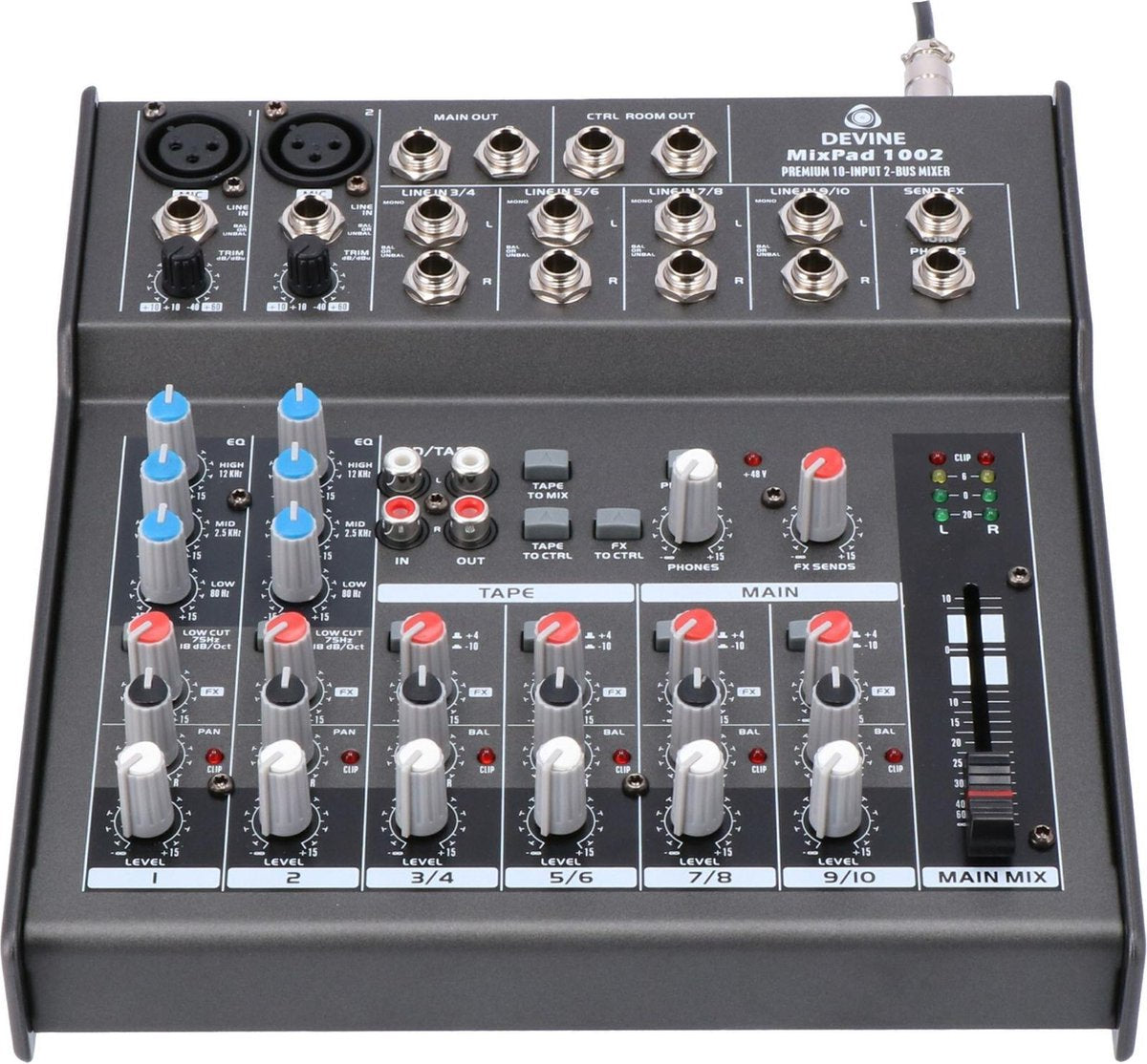 Devine MixPad 1002 professionele 10-kanaals mixer