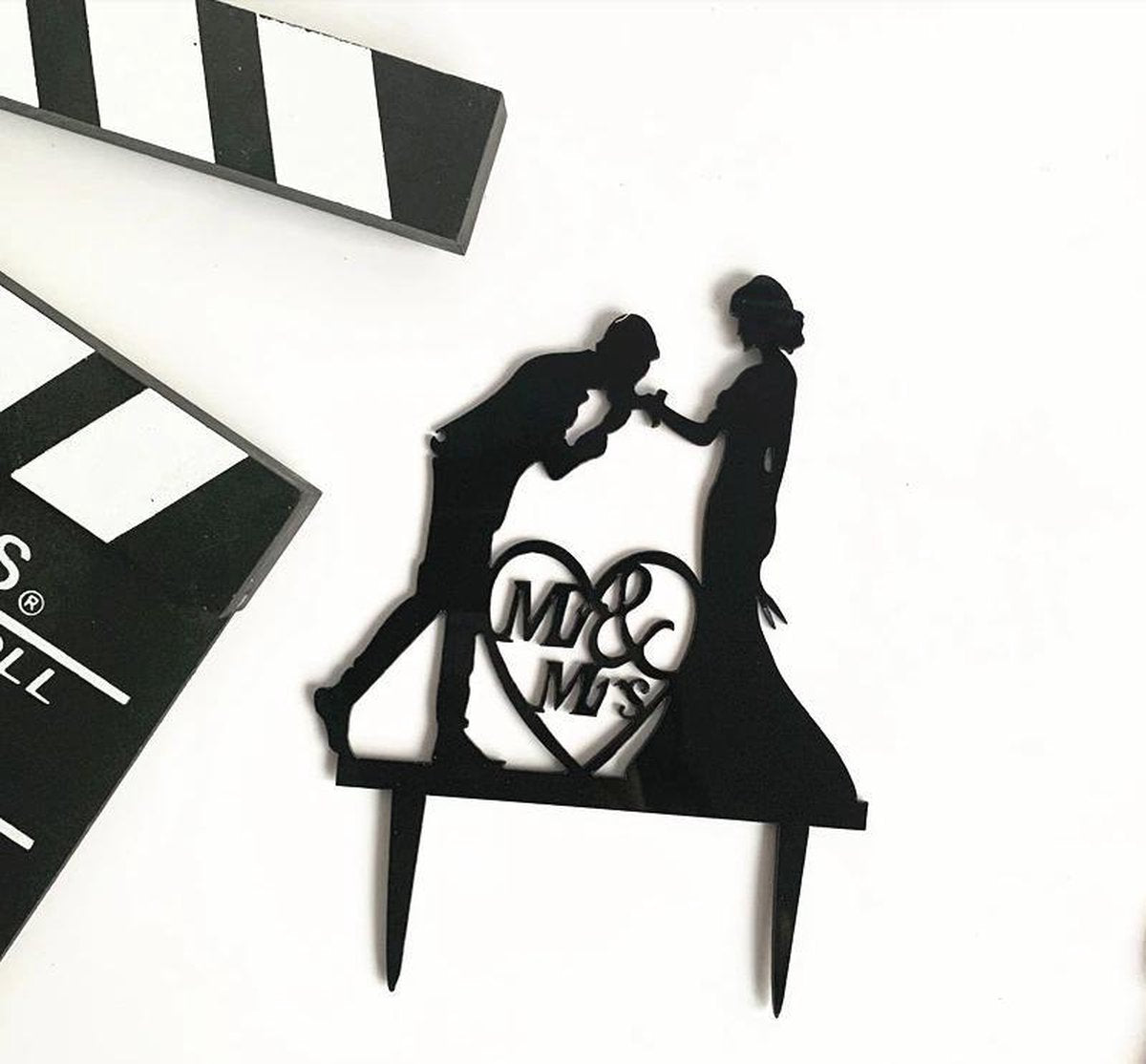 Akyol® Mr & Mrs Taarttopper | Bruiloft | Trouwen | Huwelijk | Cadeau voor bruiloft | Cadeau voor trouwen