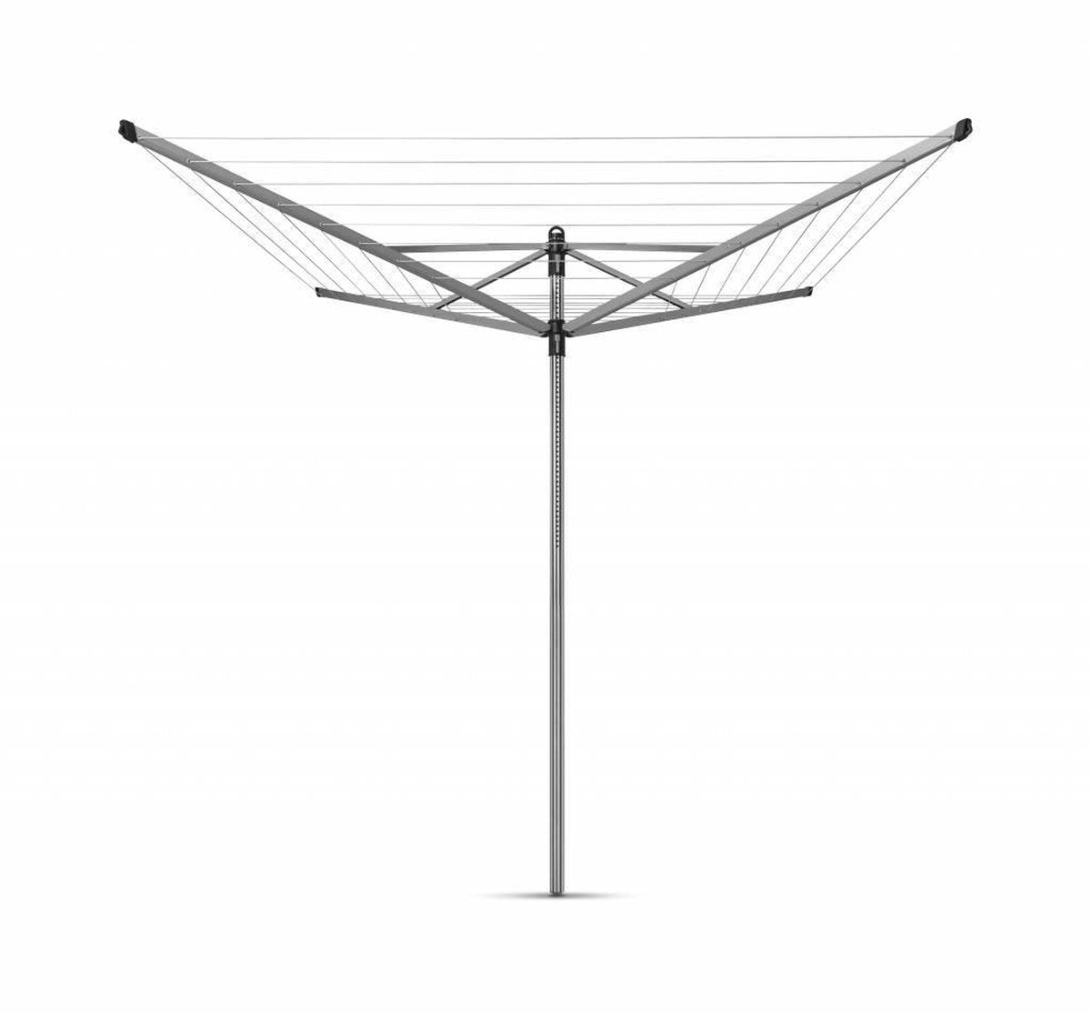 Brabantia Lift-O-Matic Droogmolen met Grondanker en Beschermhoes - 50 m - Metallic Grey