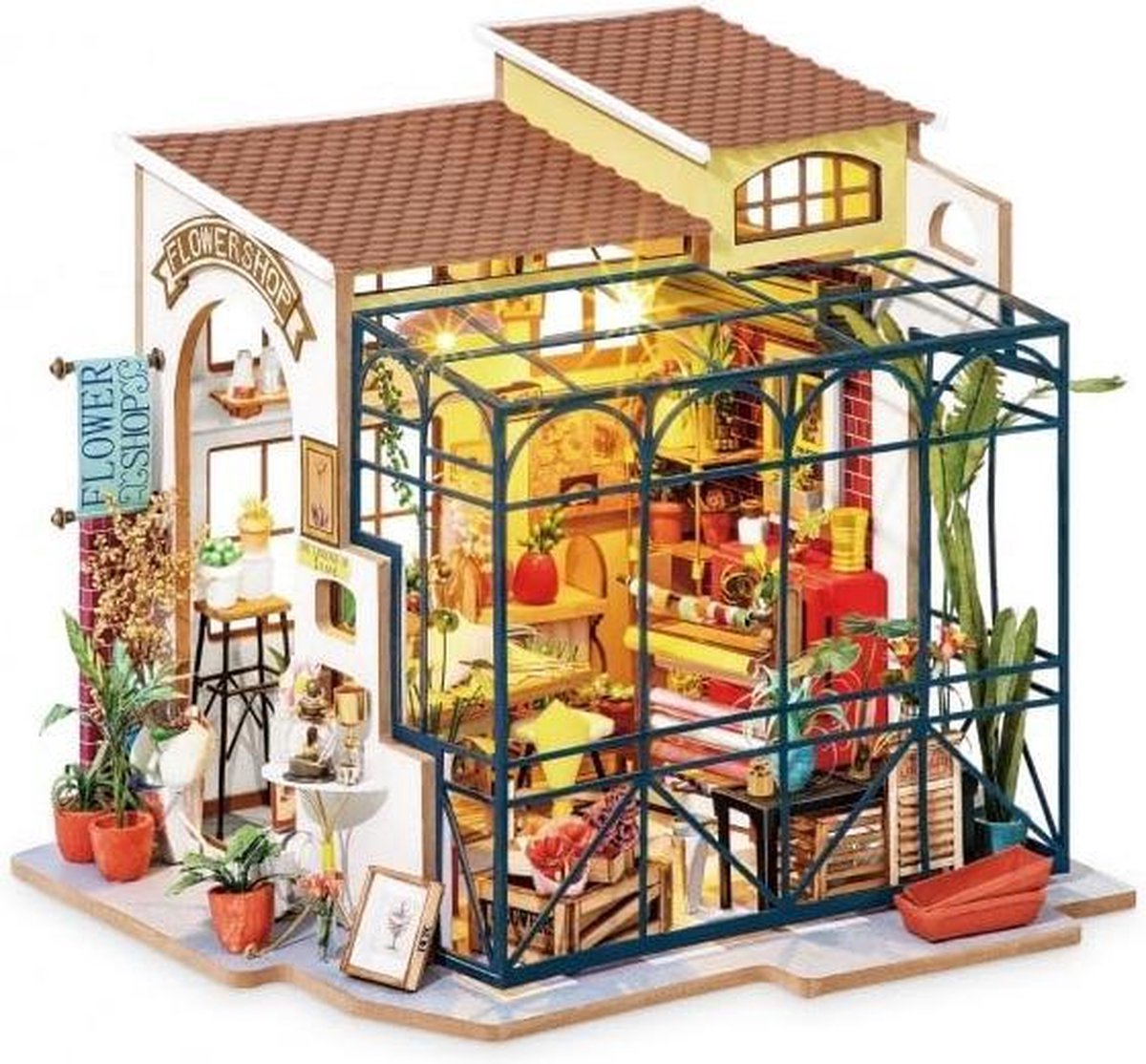 ROBOTIME Miniature Dollhouse DG145 Emily's Flower Shop