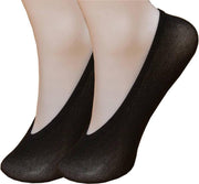 Kousenvoetjes Invisible 10 Paar maat 34-40 Zwart  met Siliconen Anti-slip Hak