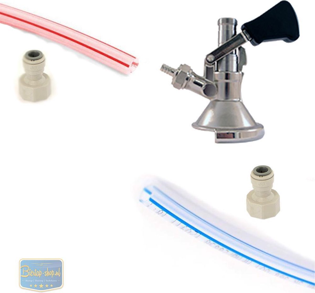 Tapset voor tappen zonder CO2 met platte schuifkoppeling | A-type koppeling