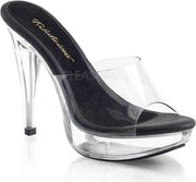 Fabulicious Muiltjes met hak -40 Shoes- COCKTAIL-501 US 10 Zwart/Transparant