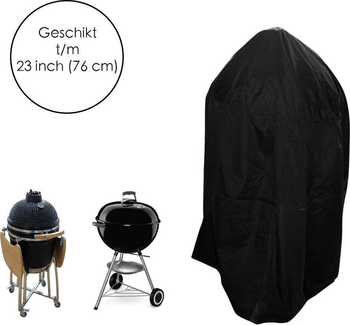 BBQ beschermhoes - voor Kamado - Universeel - tot 23 inch - Zwart