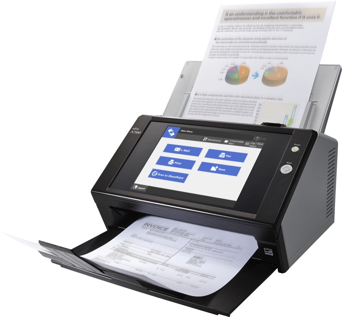 Fujitsu N7100 600 x 600 DPI ADF-scanner Zwart A4